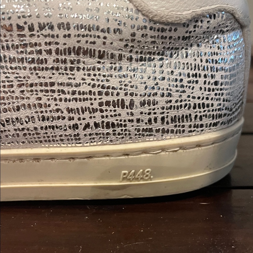 P448 Women's White and Silver Textured Sneakers - Picture 16 of 16